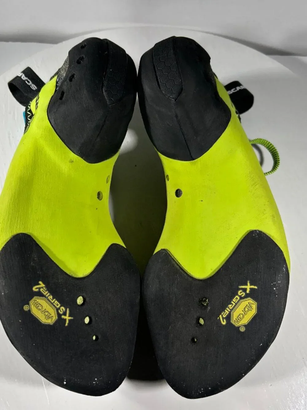 Scarpa Mago Womens Rock Climbing Shoes Size 6.5 EU 37.5 Black Green Lace - ITALY